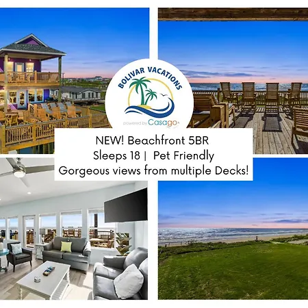 Sangria Sunset By Bv! New Beachfront 5Br, Sleeps 18, Multiple Decks!